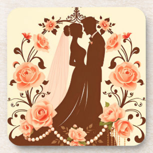 Dessous-de-verre Silhouette romantique d'un couple