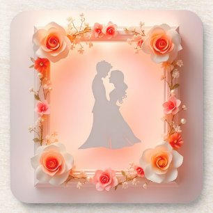 Dessous-de-verre Silhouette romantique d'un couple