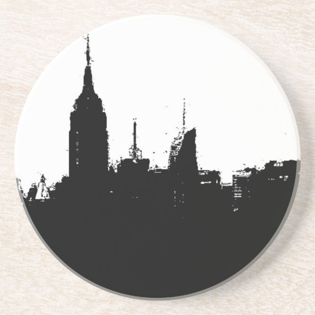 Dessous de verre Silhouette Skyline de New York (Devant)