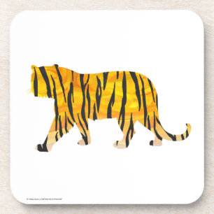 Dessous-de-verre Silhouette Tiger noir et orange