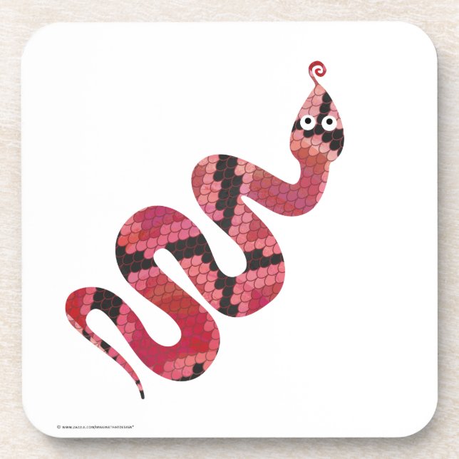 Dessous-de-verre Silhouettes noires et rouges du serpent (Devant)