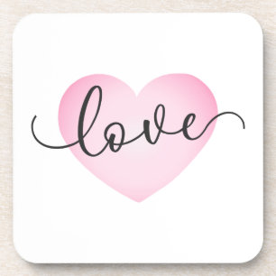 Dessous-de-verre Simple Love Calligraphie Valentine   DESSOUS DE VE