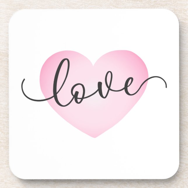 Dessous-de-verre Simple Love Calligraphie Valentine | DESSOUS DE VE (Devant)
