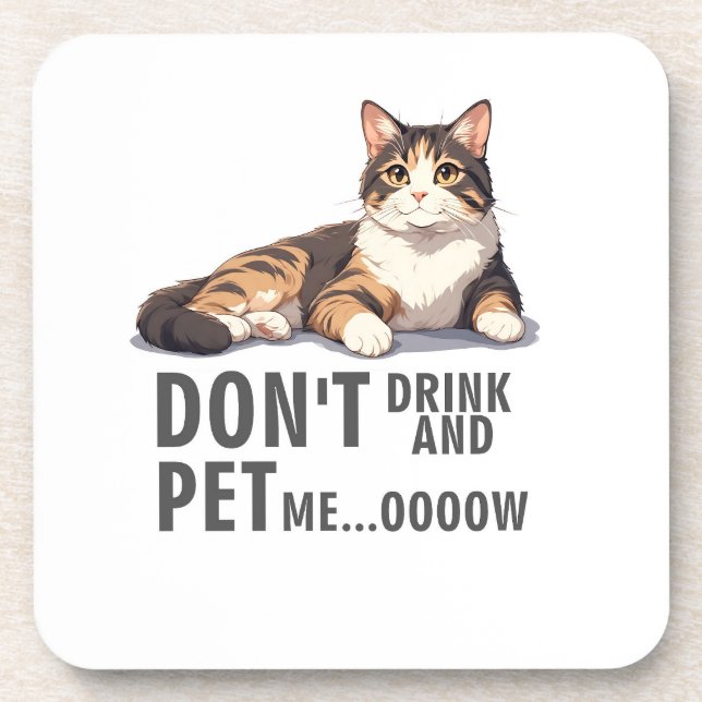 Dessous-de-verre Simple Mais Adorable Chat Funny Plaisanteries Dess (Devant)