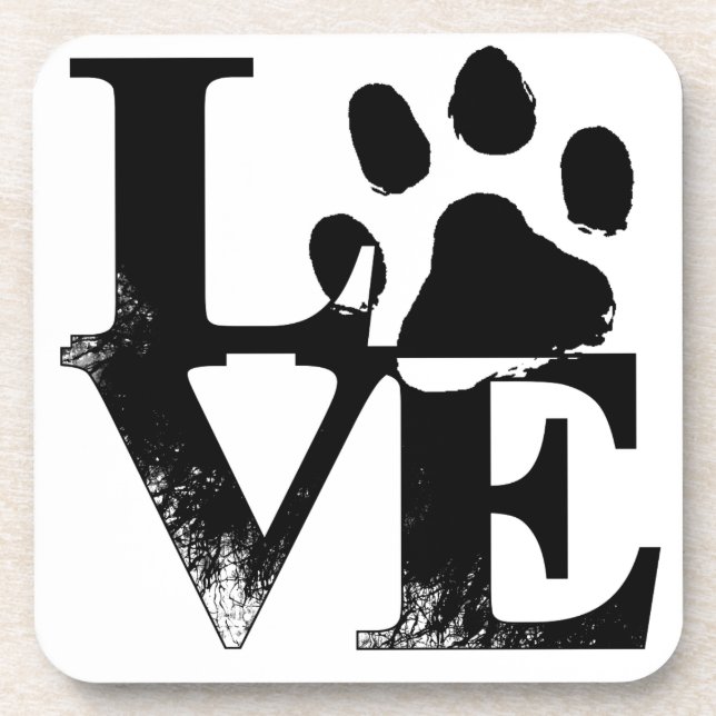 Dessous-de-verre Simple Paw d'amour pour animal (Devant)