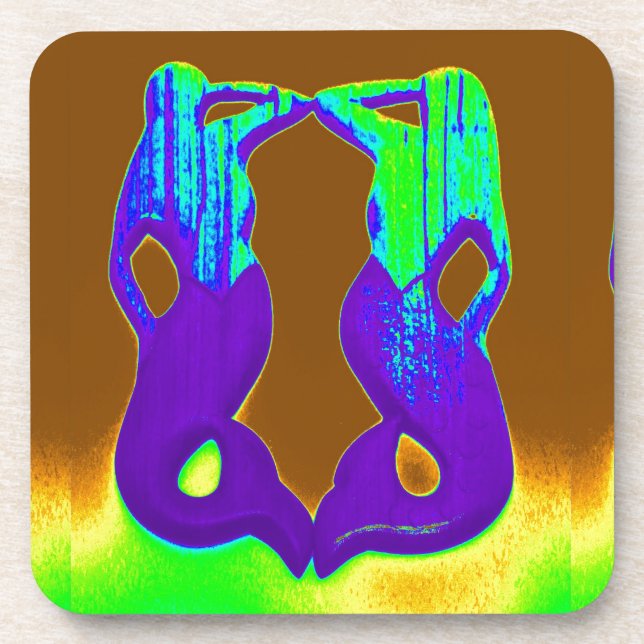 Dessous-de-verre sirènes violettes jumelles (Devant)