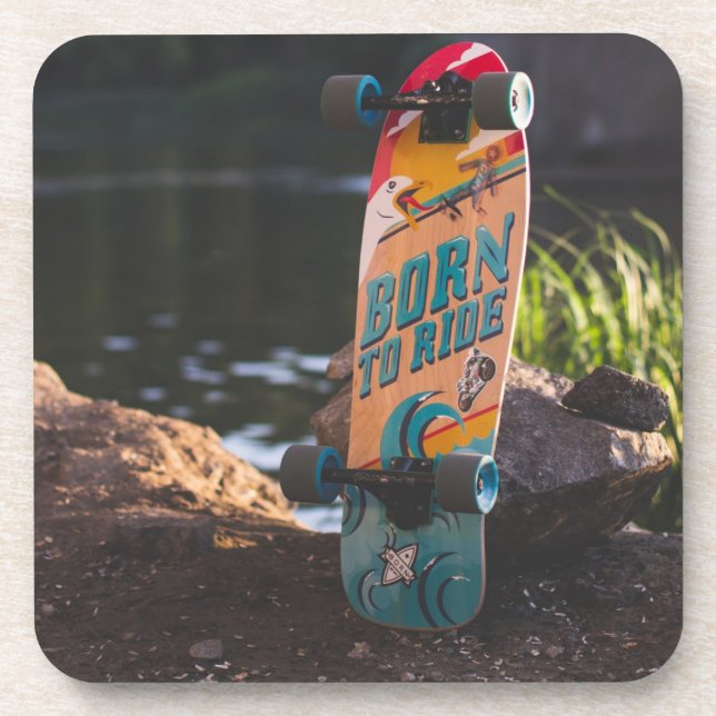 Dessous-de-verre Skateboard Né À Ride (Devant)