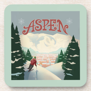 Dessous-de-verre Skier d'Aspen   Colorado