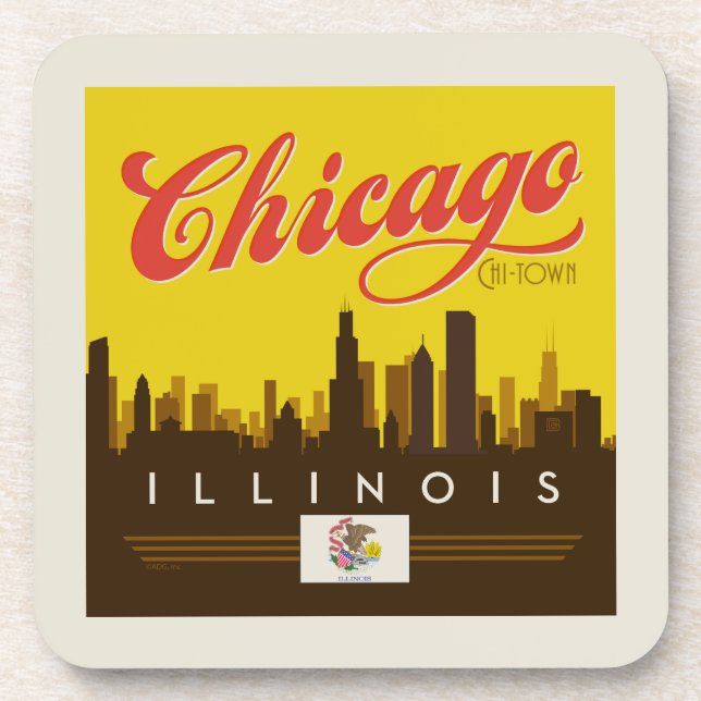 Dessous-de-verre Skyline de l'Illinois (Devant)