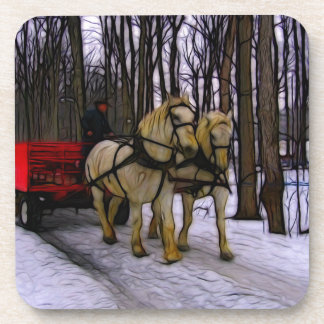 Dessous-de-verre Sleigh Ride dans la collection de neige