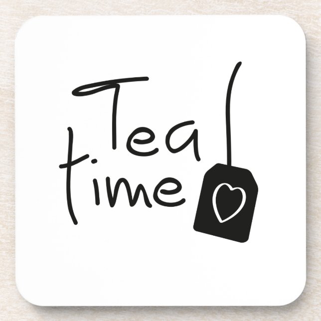 Dessous-de-verre Slogan tea time - theetijd. kopje thee drinken. (Devant)