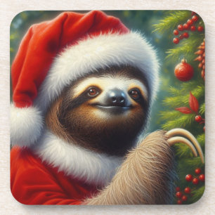 Dessous-de-verre Sloth Santa Claus