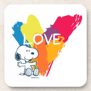 Dessous-de-verre Snoopy   Rainbow Love Heart
