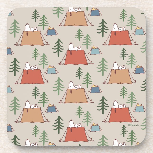Dessous-de-verre Snoopy & Woodstock Go Camping Motif (Devant)