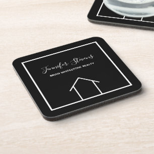 Dessous-de-verre Société immobilière moderne Noir personnalisé