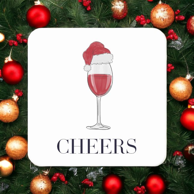 Dessous-de-verre Soirée Vacances de Vins de Santa Hat (Créateur téléchargé)