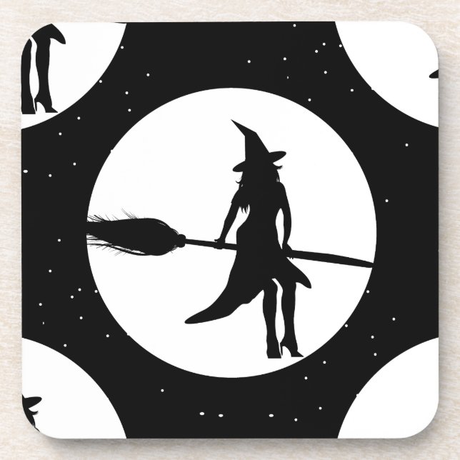 Dessous-de-verre sorcière d'halloween (Devant)