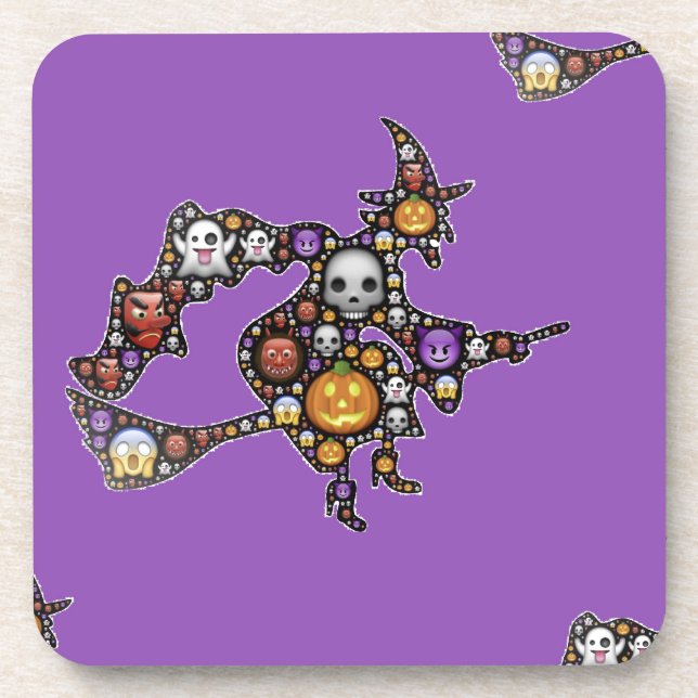 Dessous-de-verre sorcière émoji (Devant)