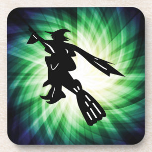 Dessous-de-verre Sorcière sur Broom Silhouette