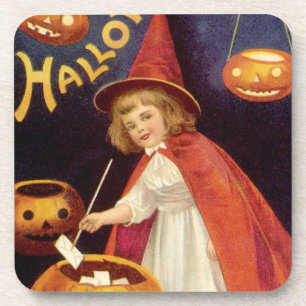 Dessous-de-verre Sorcière vintage joyeuse Halloween par Ellen Claps