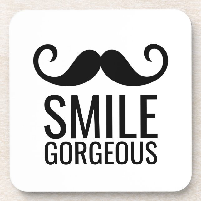 Dessous-de-verre SOURIRE & Moustache N'IMPORTE QUELLE COULEUR DE BA (Devant)