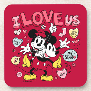 Dessous-de-verre Souris Mickey et Minnie   Je nous aime