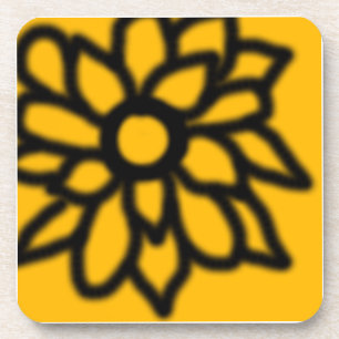Dessous-de-verre Sous-tasses Fleur Pop Art (Jaune)