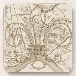 Dessous-de-verre Sous-verres de la vieille carte de La Nouvelle-Orl