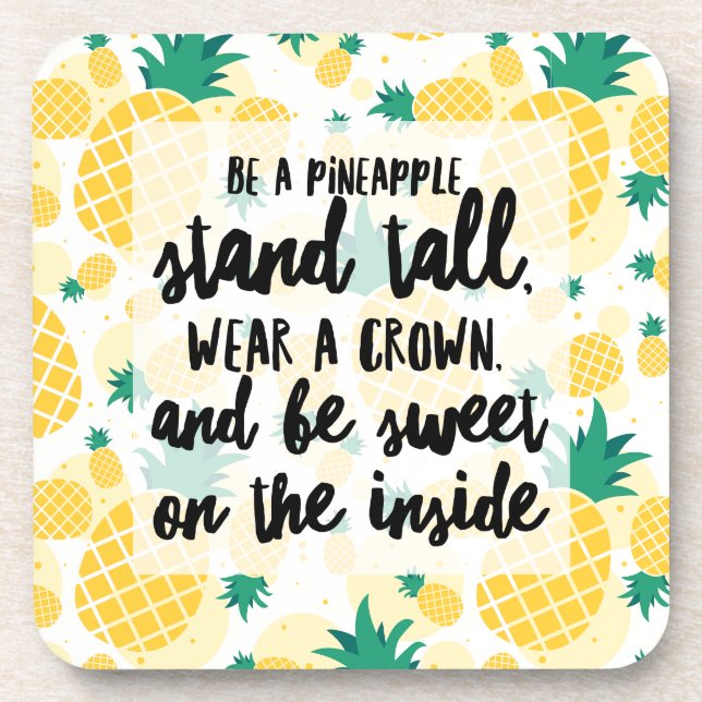 Dessous-de-verre Sous-verres en plastique ananas avec dos en liège  (Devant)