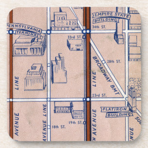 DESSOUS-DE-VERRE SOUTERRAIN MAP, 1940 2 DE NEW YORK
