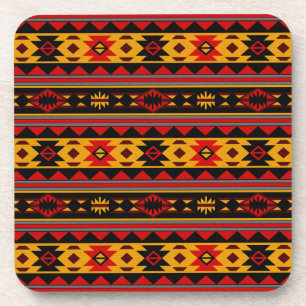 Dessous-de-verre Southwest Design Red Black Gold Tribal Motif