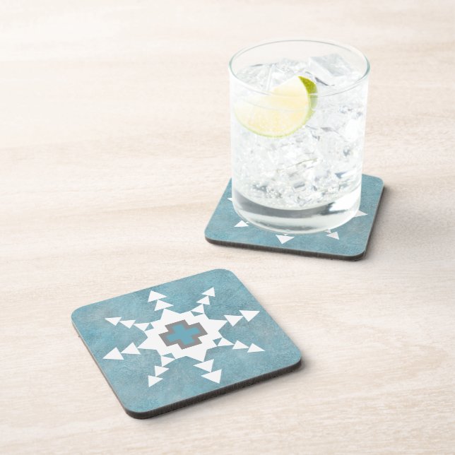 Dessous-de-verre Southwest Winter Geometric Snowflake Design (Côté Droit)