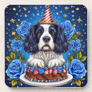 Dessous-de-verre Spaniel célébrant son anniversaire