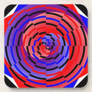 Dessous-de-verre Spirale contre le rouge et le bleu par Kenneth Yon
