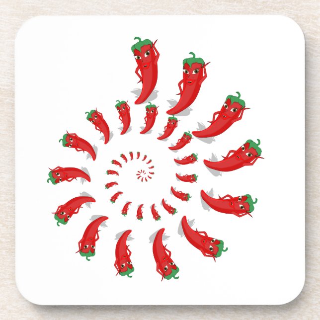 Dessous-de-verre Spirale de Pepper Diva Rouge (Devant)