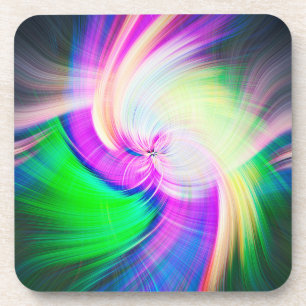 Dessous-de-verre SPIRALFLUO - Psychédélique colorée moderne fractal