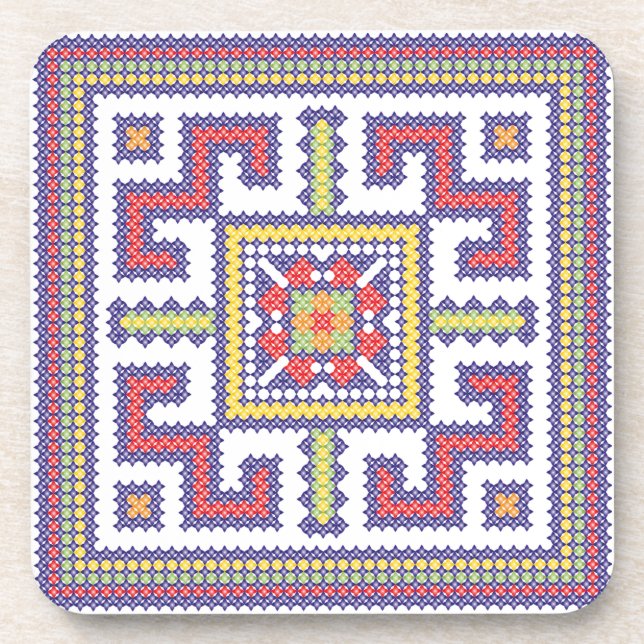Dessous-de-verre Square cross-stitch (Devant)