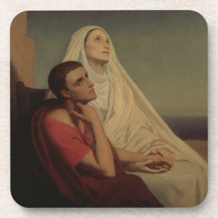 Dessous-de-verre St Augustine et son St Monica, 1855 de mère