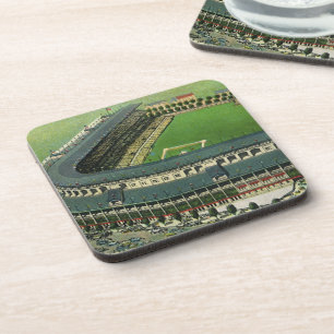 Dessous-de-verre Stade de baseball vintage, vue aérienne