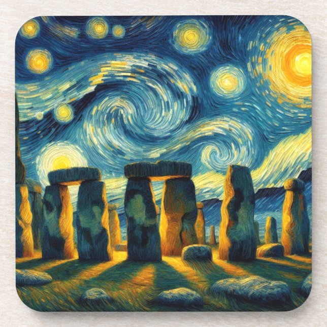 Dessous-de-verre Starry Night Stonehenge (Devant)