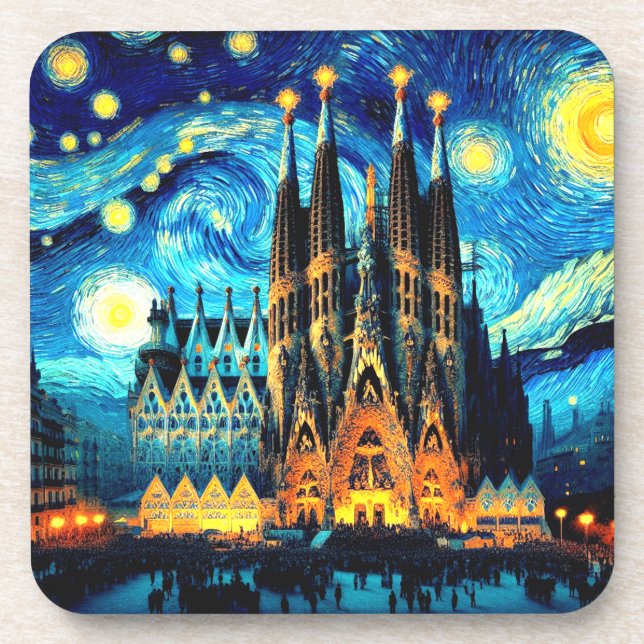 Dessous-de-verre Starry Sagrada Familia Barcelona (Devant)