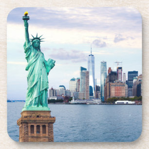 Dessous-de-verre Statue de la Liberté avec le World Trade Center