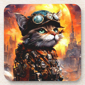 Dessous-de-verre Steampunk Cat II