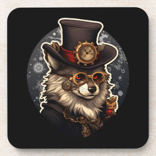 Dessous-de-verre Steampunk de loup d'hiver