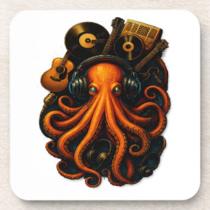 Dessous-de-verre "Steampunk Sticker Octopus - Imaginaire de musique