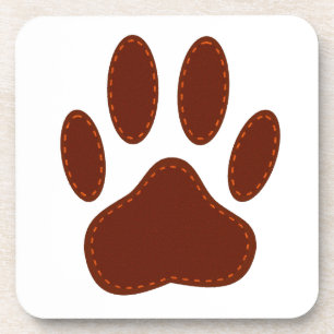 Dessous-de-verre Stitched Felt Dog Paw Print