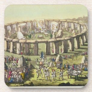Dessous-de-verre Stonehenge, ou un temple circulaire des druides,