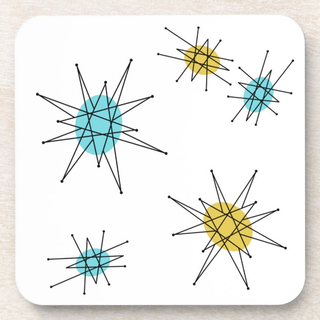 Dessous-de-verre Style moderne de la moitié du siècle, Starburst (Devant)