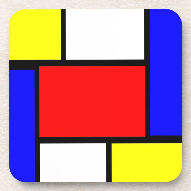 Dessous-de-verre Style Motif mondrien (Devant)