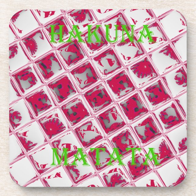 Dessous-de-verre Style Red Hakuna Matata (Devant)